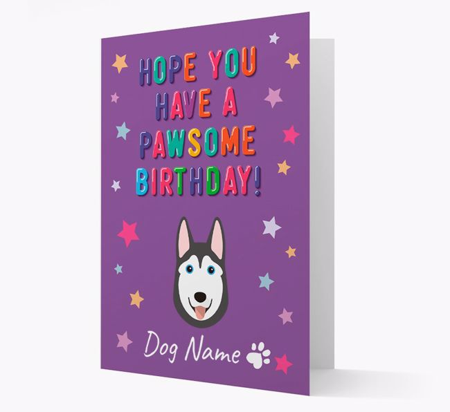 Personalised Card 'Hope You Have A Pawesome Birthday' with {breedCommonName} Icon